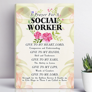 A Prayer For A Social Worker Floral Wall Art