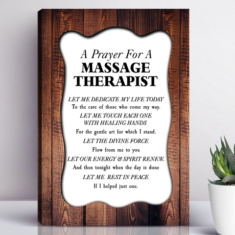 Image of A Prayer For A Massage Therapist Canvas Wall Art