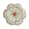Ceramic Flower Shaped Side Plate with Pink Border