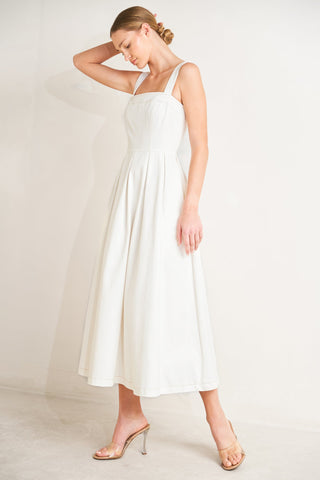 Image of Serene Charm Woven Midi Dress