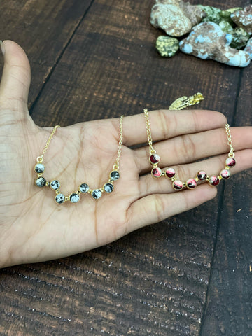 Image of "The Golden Collection" Desert Jewels Handmade Natural Multi Stone Gold Plated Necklace