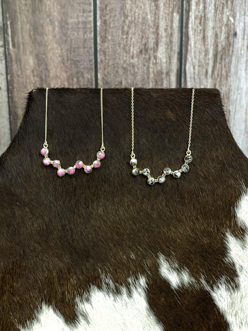 Image of "The Golden Collection" Desert Jewels Handmade Natural Multi Stone Gold Plated Necklace