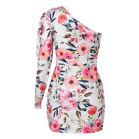 Image of Spring Flowers One Shoulder Dress