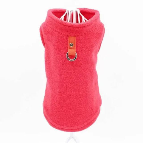 Image of Blank Dog Vest Soft Fleece Clothes For Small Dogs Solid Candy Color Dog T Shirt With Dog Harness Leash Dog Cold Weather Coat Warm Dog Jumpers Soft Fleece Vest Jacket with Leash Ring Costume for Puppy Small Dogs