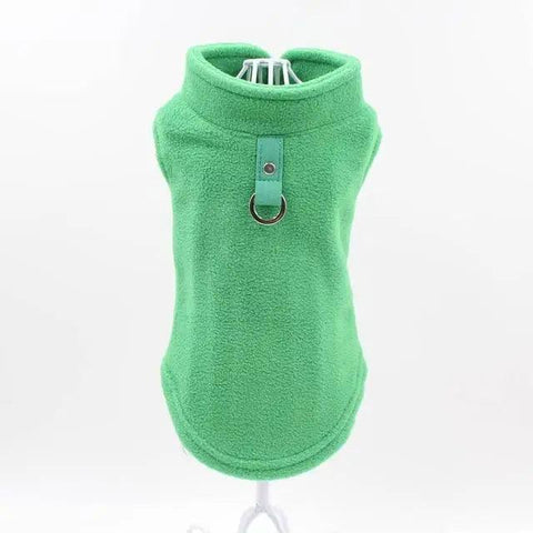 Image of Blank Dog Vest Soft Fleece Clothes For Small Dogs Solid Candy Color Dog T Shirt With Dog Harness Leash Dog Cold Weather Coat Warm Dog Jumpers Soft Fleece Vest Jacket with Leash Ring Costume for Puppy Small Dogs