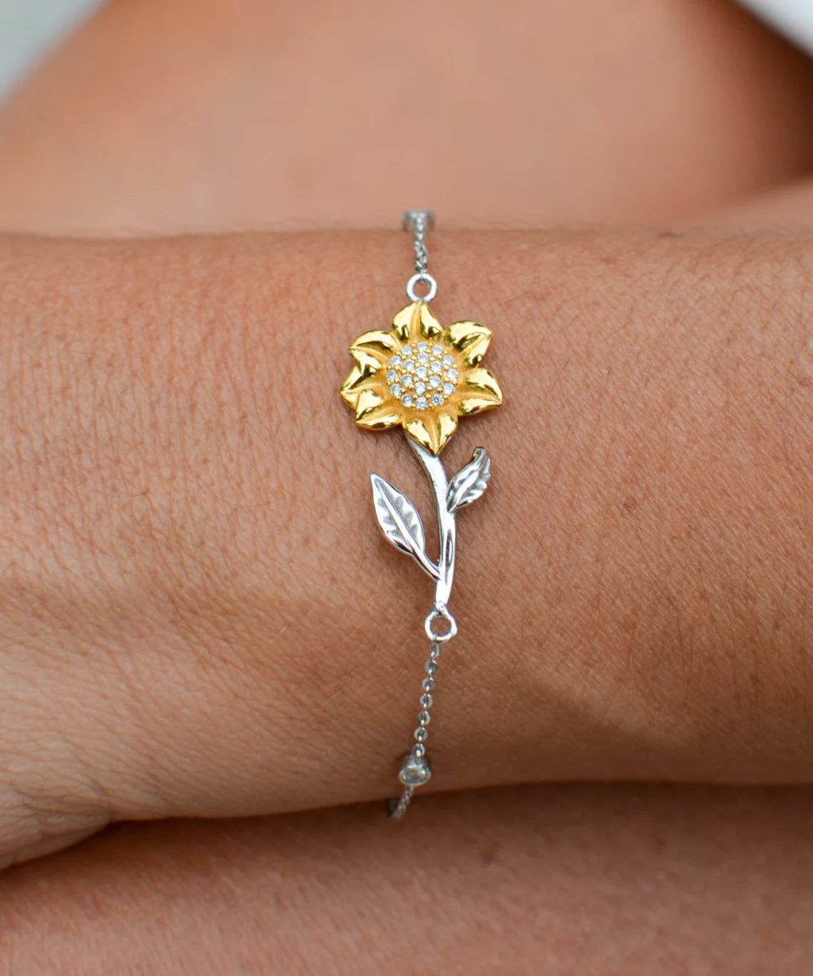 My Fiancee - I May Not Be A Prince, But I'll Be Your Frog If It Means I Get To Spend The Rest Of My Life With You. - Sterling Silver Sunflower Bracelet