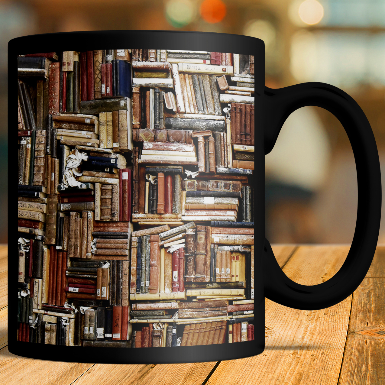 Bookshelf In Library Mug