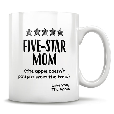 Image of ★★★★★ FIVE - STAR MOM (the apple doesn't fall far from the tree.) Love You, The Apple - Mug