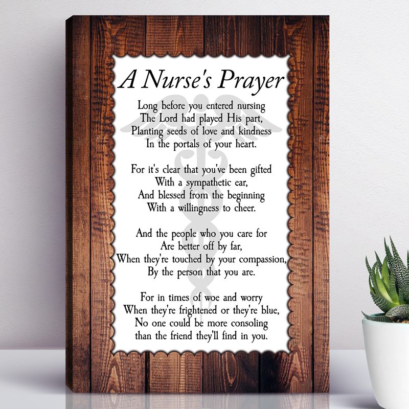 A Nurse's Prayer Canvas Wall Art
