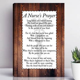 A Nurse's Prayer Canvas Wall Art