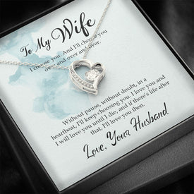 Gift For Wife - Forever Love Necklace, White Gold / Yellow Gold Finish!