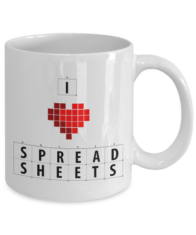 I Love Spreadsheets, Mug