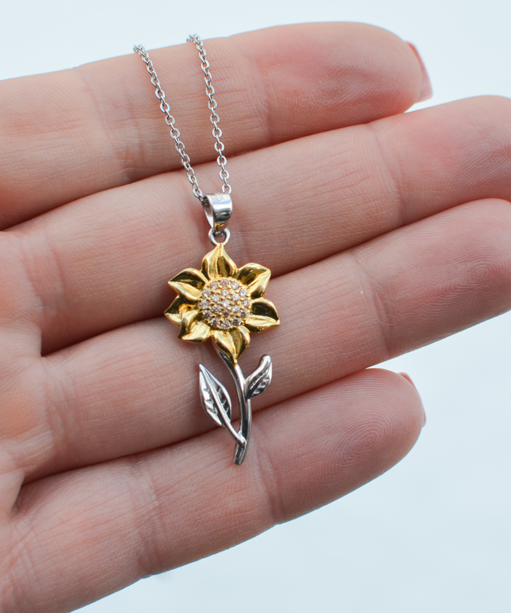 Gift To Daughter From Mom - Sterling Silver Handmade Sunflower Necklace!