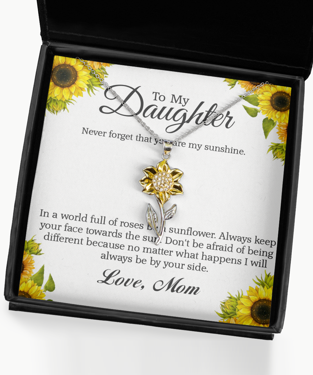 Gift To Daughter From Mom - Sterling Silver Handmade Sunflower Necklace!