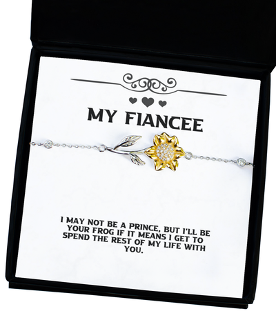 Image of My Fiancee - I May Not Be A Prince, But I'll Be Your Frog If It Means I Get To Spend The Rest Of My Life With You. - Sterling Silver Sunflower Bracelet