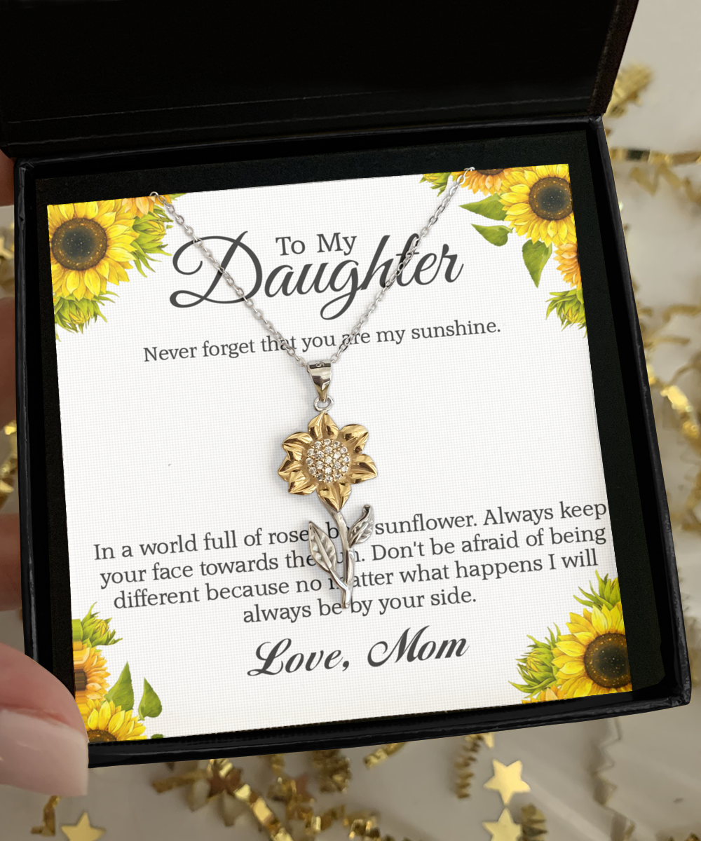 Gift To Daughter From Mom - Sterling Silver Handmade Sunflower Necklace!
