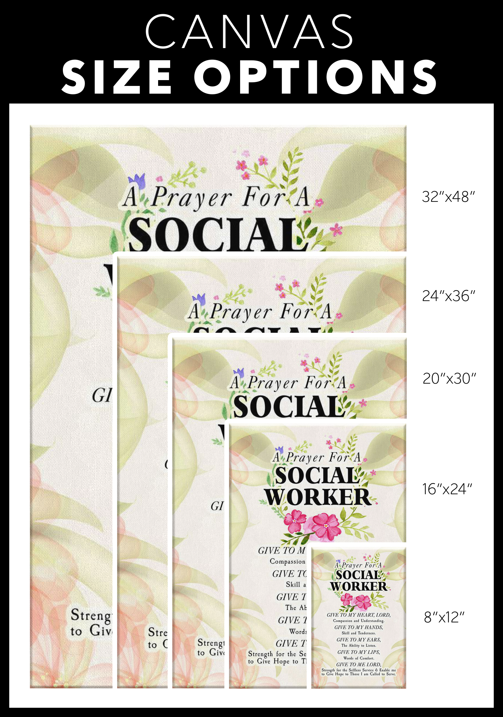 A Prayer For A Social Worker Floral Wall Art